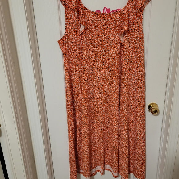 (4X)  Midi Orange/Red Dress - Picture 5 of 7